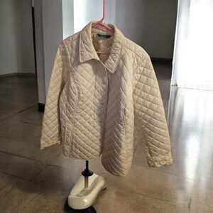 C. Wonder - XL - Cream - Quilted Puffer Jacket with Pockets